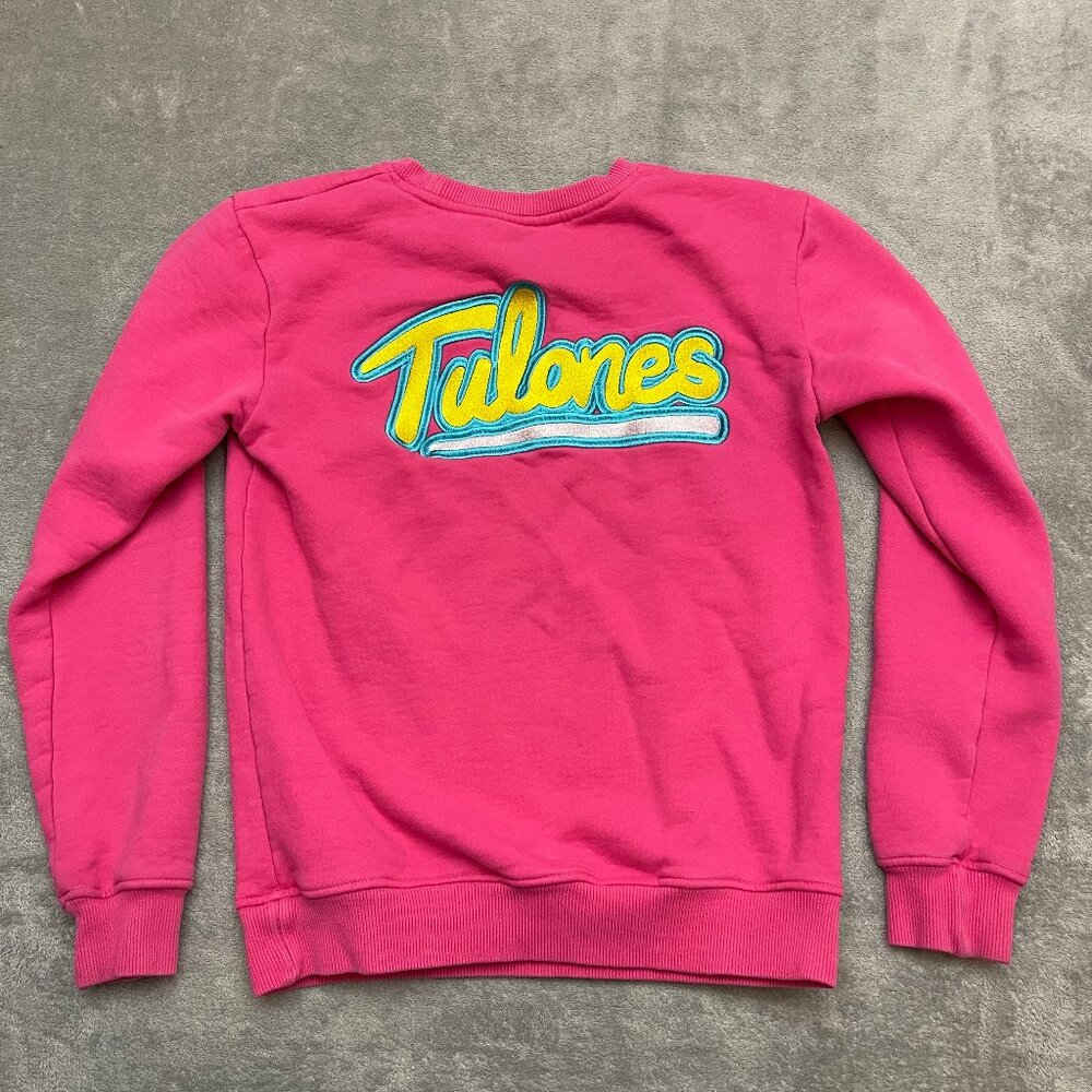 Tulones Currency Collectors Sweater Crewneck Sweatshirt Bright Pink Size Small